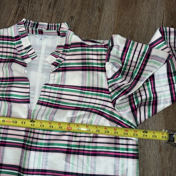 Crown & Ivy • 3/4 Sleeve Ruffle Split Neck Top - Picture 8 of 13